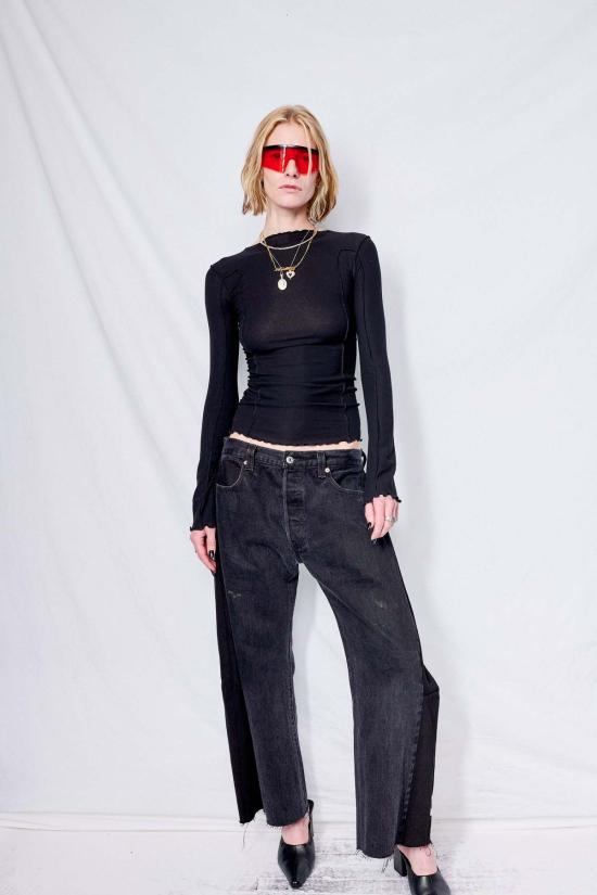  베이스레인지 긴팔 티셔츠 베이스렌지 오마토 롱슬리브 블랙 - BASERANGE