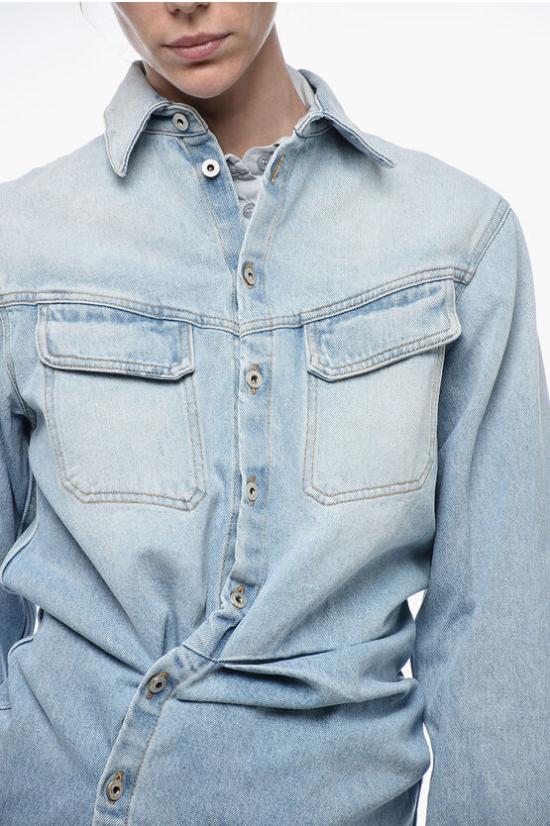  오프화이트 데님 셔츠 OWYM023S23DEN0014000 Blue - OFF WHITE