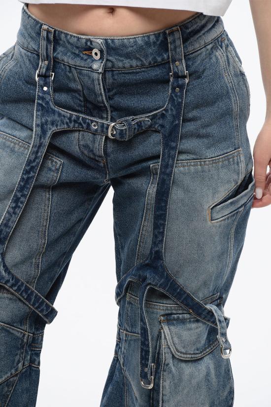  오프화이트 데님 팬츠 OWYB018C99DEN0014500 Blue - OFF WHITE