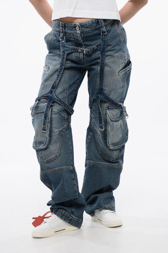  오프화이트 데님 팬츠 OWYB018C99DEN0014500 Blue