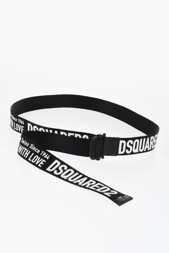  디스퀘어드2 패브릭 벨트 BEM0556 20200394 2124 Black White - DSQUARED2