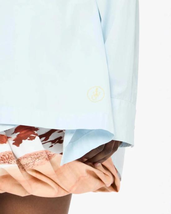  JW앤더슨 탑 JW 앤더슨 페플럼 드레이프 셔츠 블루 - JW ANDERSON