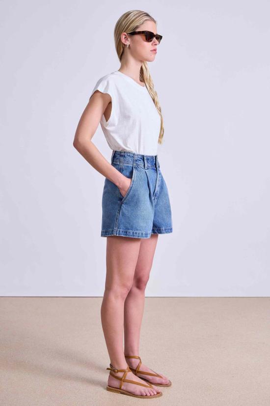  어피스 어파트 데님 스커트 어피스 아파트 바리 진 숏 - APIECE APART