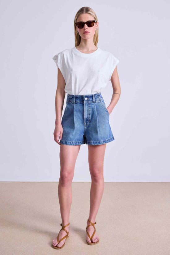  어피스 어파트 데님 스커트 어피스 아파트 바리 진 숏 - APIECE APART