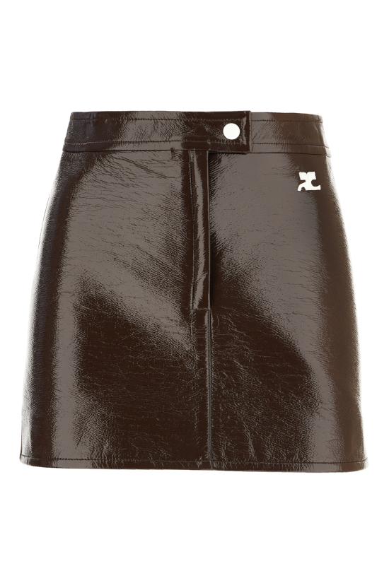 25FW 쿠레쥬 숏 스커트 PERCJU001VY0014 1983 CHOCOLATE