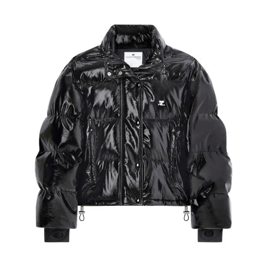 25FW 쿠레쥬 바이닐 숏 푸퍼 자켓 323CMA106VY 0016 9999 BLACK