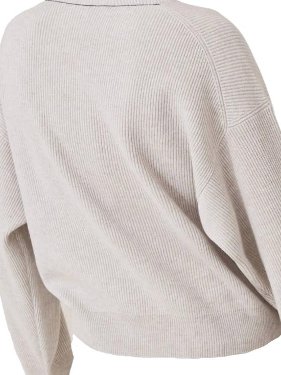 25FW 브루넬로 쿠치넬리 울 캐시미어 실크 스웨터  M16129313C9610 Beige - BRUNELLO CUCINELLI