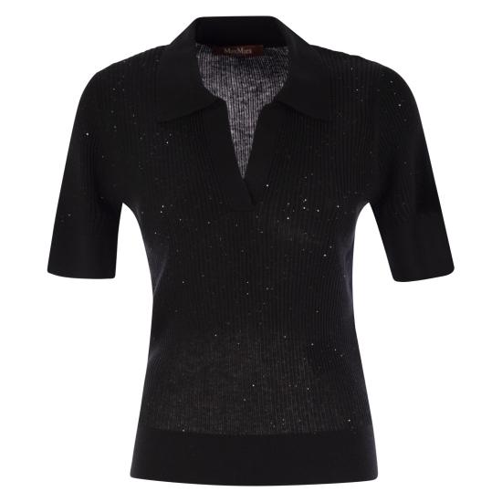 25FW 막스마라 스튜디오 폴로 티셔츠 2526366041600 BLACK