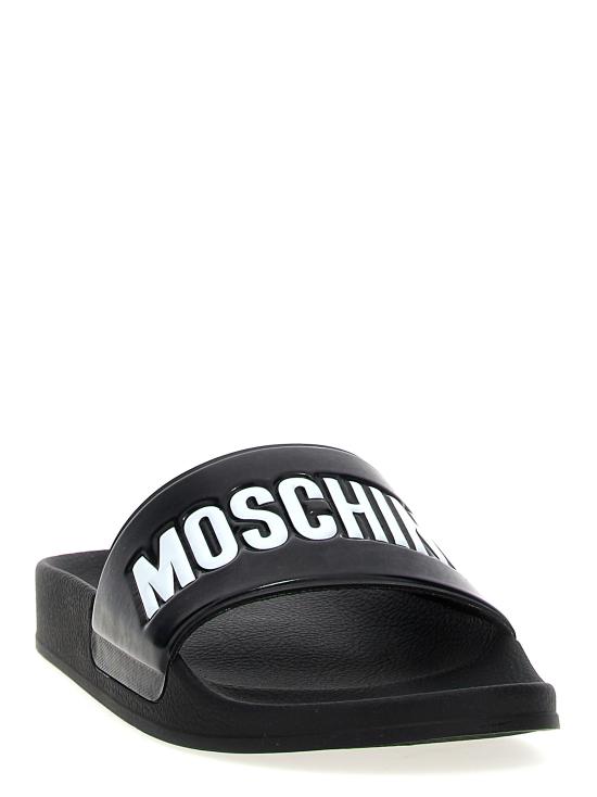 25FW 모스키노 뮬/슬리퍼 MB28022G0NG10000 White Black - MOSCHINO