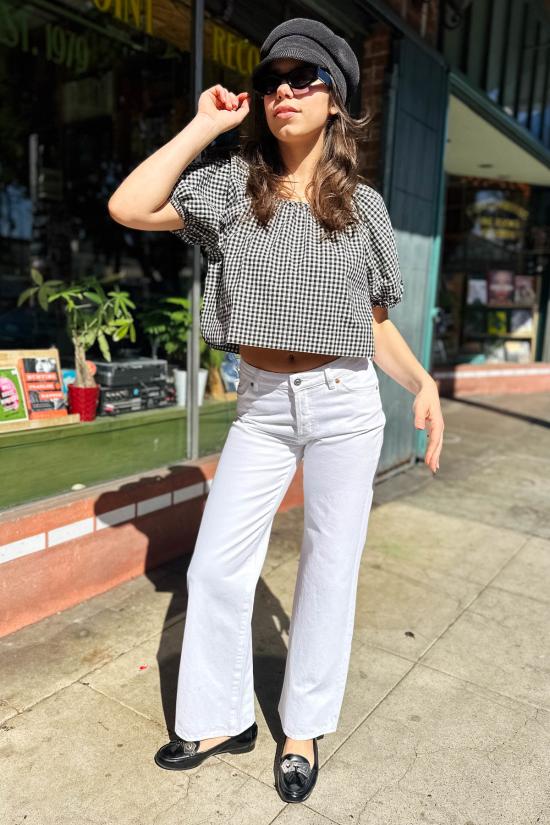  롤라스 데님 팬츠 하이디 로우 리지드 진 빈티지 화이트 - ROLLAS