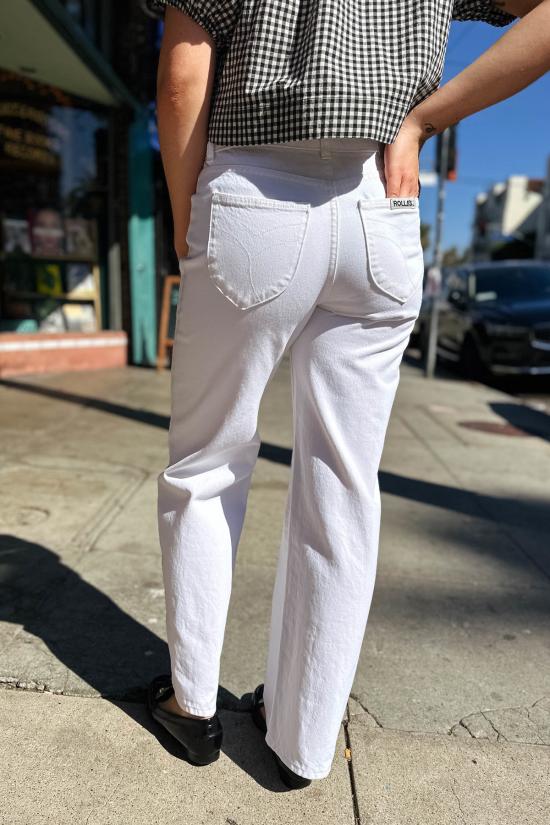  롤라스 데님 팬츠 하이디 로우 리지드 진 빈티지 화이트 - ROLLAS
