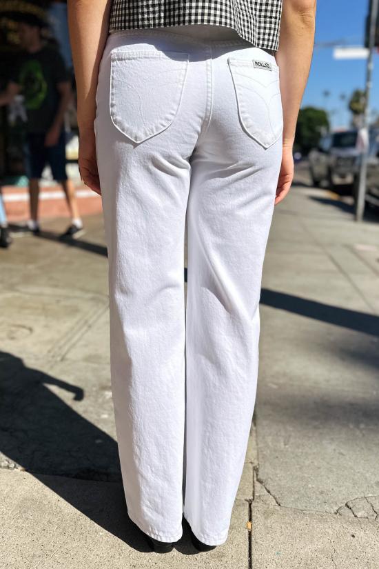  롤라스 데님 팬츠 하이디 로우 리지드 진 빈티지 화이트 - ROLLAS