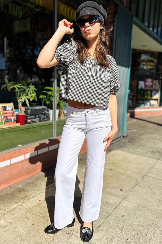  롤라스 데님 팬츠 하이디 로우 리지드 진 빈티지 화이트