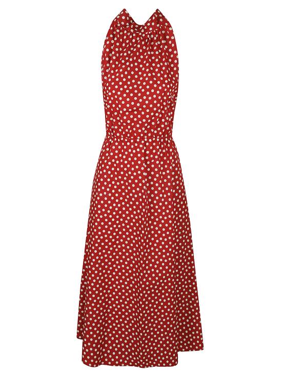 25SS 끄리다 미디 원피스 TAORMINA MIDI DRESS RED POIS WHITE White