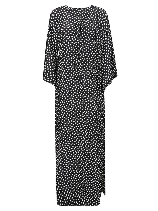 25SS 끄리다 롱 원피스 VULCANO KAFTANO BLACK POIS WHITE White