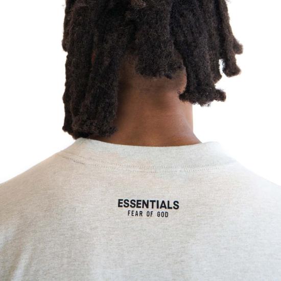  피어오브갓 반팔 티셔츠 Fear Of God 빈티지 핏 티셔츠 헤더 스톤 - FEAR OF GOD