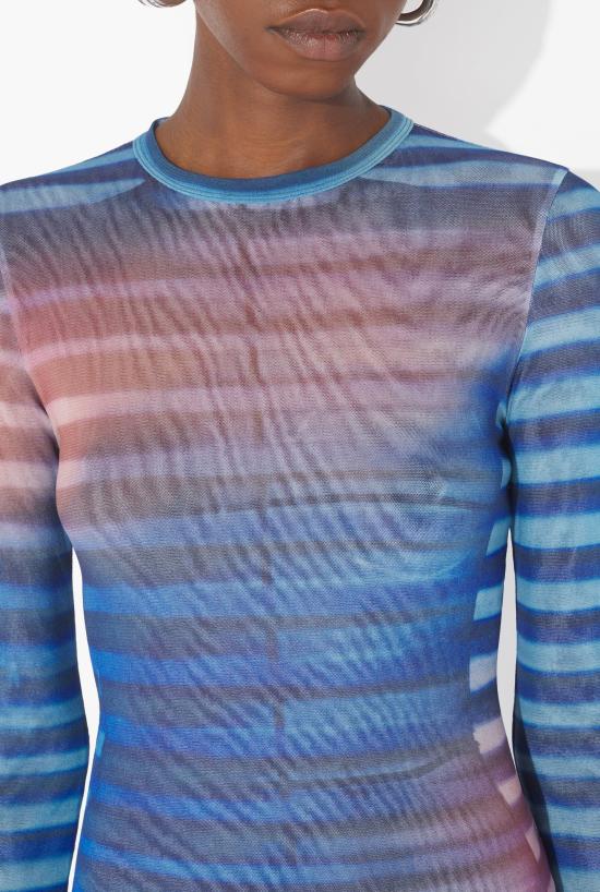 25FW 장 폴 고티에 긴팔 티셔츠 25 03 W TO336 M005P 565034 Lightblue blue peach - JEAN PAUL GAULTIER