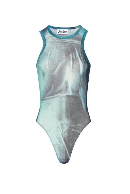 25FW 장 폴 고티에 바디수트 티셔츠 25 03 W TO309 M004P 5557 Indigo vintageblue