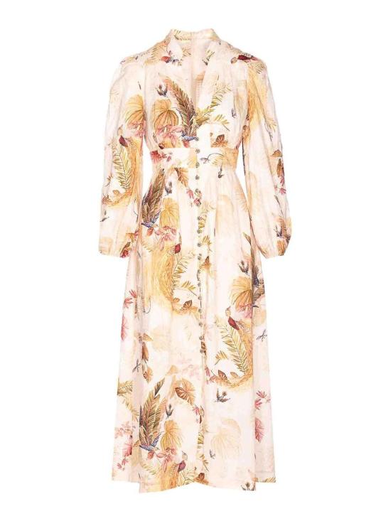 25FW 짐머만 미디 스커트 5146DSS253CRMPLMFLO White - ZIMMERMANN