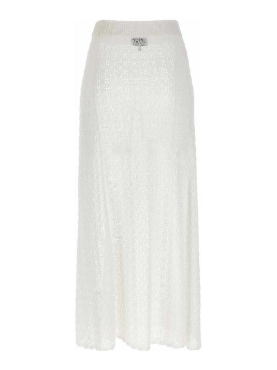 25FW 가니 미디 스커트 K2546135 White - GANNI