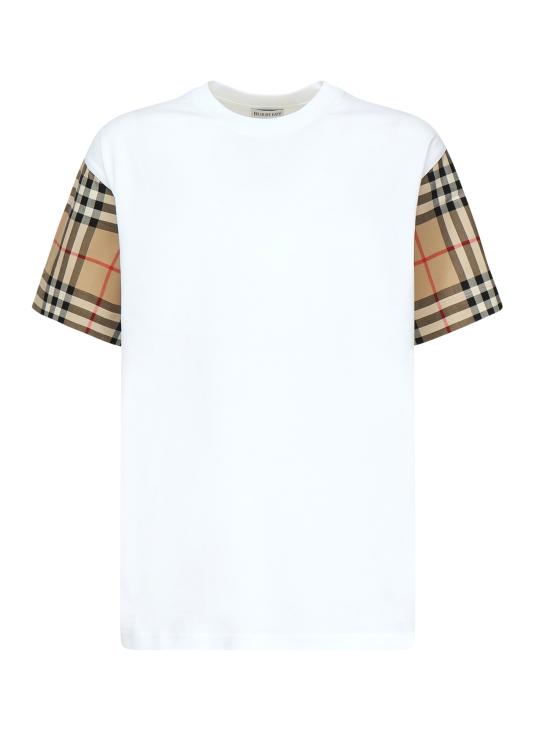 25FW 버버리 체크 코튼 티셔츠 8073029 A1464 White