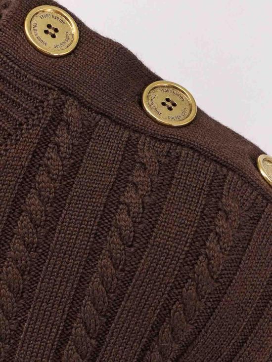25FW 골든구스 골드 버튼 울 블렌드 크루넥 스웨터 GWP02467P00211090108 - GOLDEN GOOSE