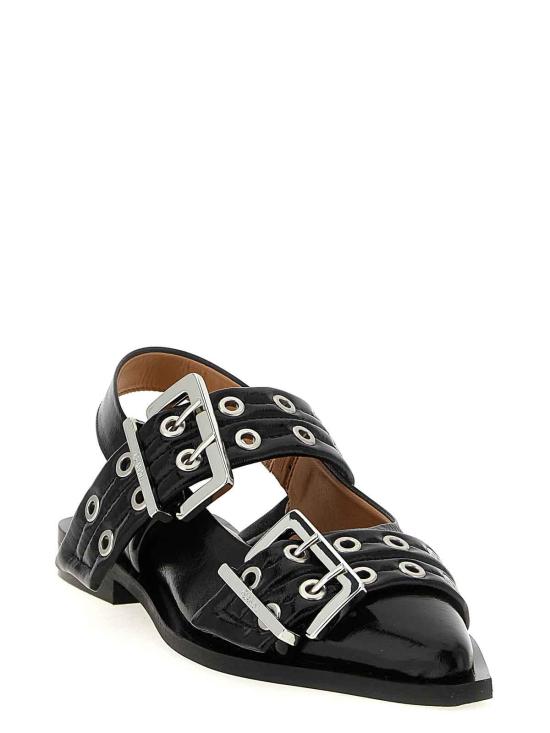  가니 버클 플랫 슈즈 S2730099 Black - GANNI