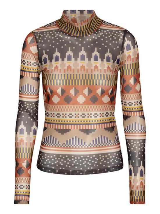  헨릭 빕스코브 블라우스 Henrik Vibskov 메시 터틀넥 탑 Space Invaders