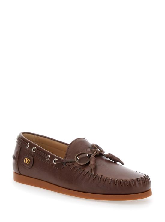 25FW 발렌티노 가라바니 팜 애비뉴 크러스트 레더 보트 슈즈 7Y2S0K85PNJZWX Brown - VALENTINO GARAVANI