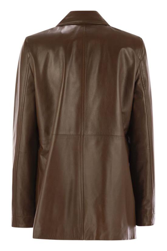 25FW 막스마라 스튜디오 가죽 자켓 2526446021600 002 BROWN - MAX MARA STUDIO