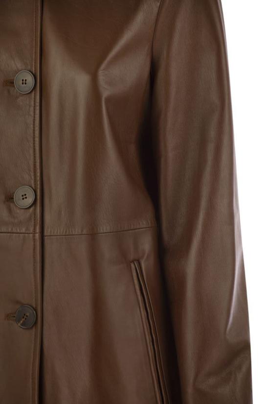 25FW 막스마라 스튜디오 가죽 자켓 2526446021600 002 BROWN - MAX MARA STUDIO