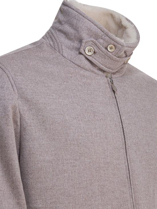 25FW 브루넬로 쿠치넬리 본디드 캐시미어 비버 클로스 봄버 자켓 MM4006889CBR04 - BRUNELLO CUCINELLI