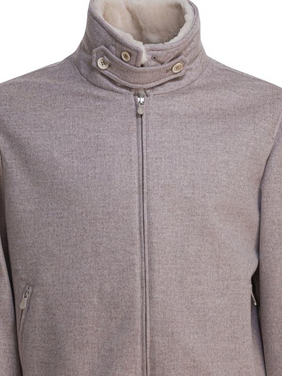 25FW 브루넬로 쿠치넬리 본디드 캐시미어 비버 클로스 봄버 자켓 MM4006889CBR04 - BRUNELLO CUCINELLI