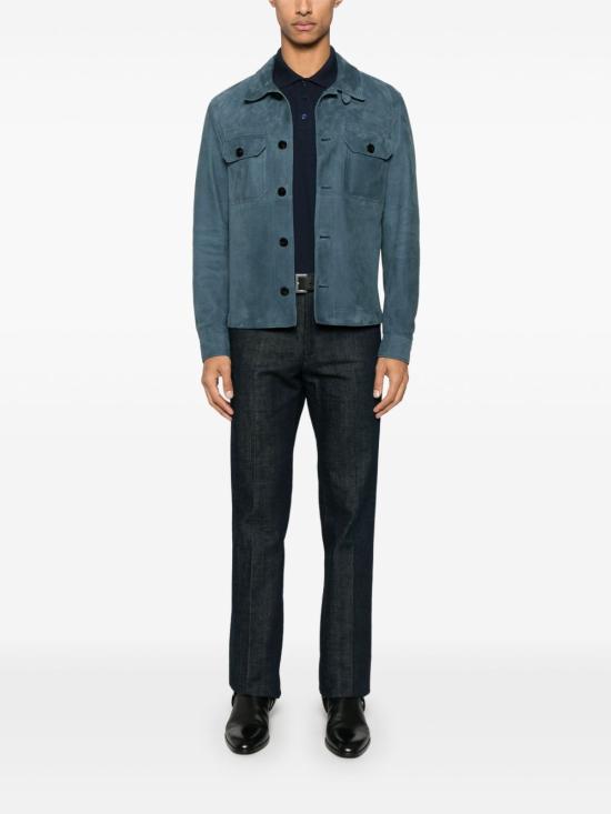 25SS 생로랑 폴로 티셔츠 798944 Y37HC4140 Blue - SAINT LAURENT