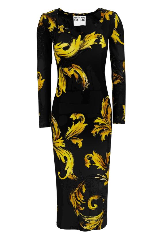 25SS 베르사체 롱 원피스 78HAO920 JS471G89 Black