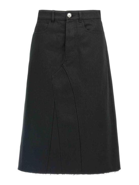 25SS 질샌더 미디 스커트 J02MA0264J46655001 Black