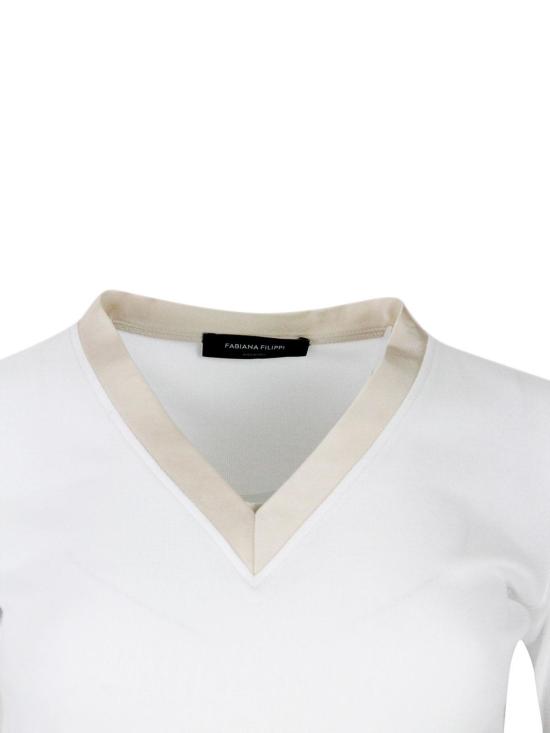 26SS 파비아나 필리피 반팔 티셔츠 JED275F884L39621 White - FABIANA FILIPPI