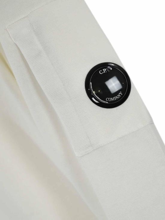  씨피 컴퍼니 코튼 크레이프 크루넥 렌즈 니트 스웨터 18CMKN086A006323O103 White - C.P. COMPANY
