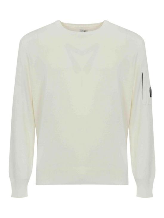  씨피 컴퍼니 코튼 크레이프 크루넥 렌즈 니트 스웨터 18CMKN086A006323O103 White