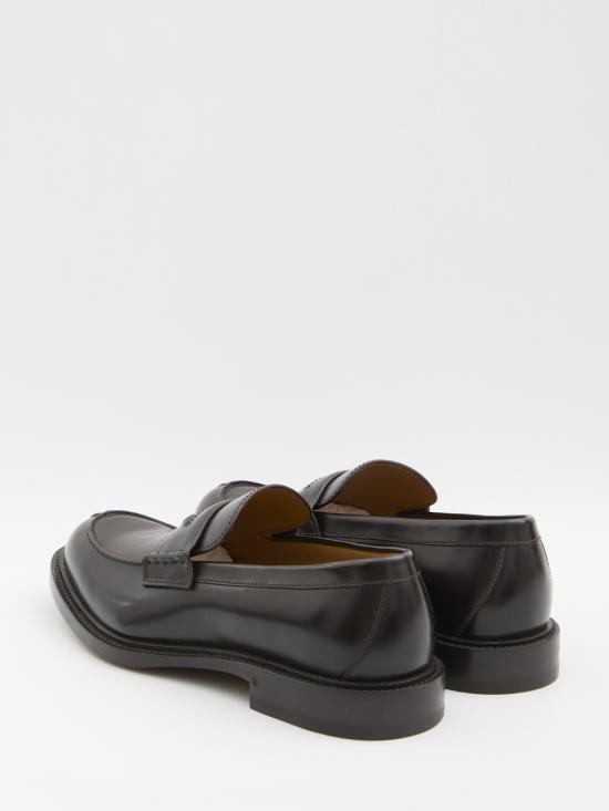 25FW 구찌 스무스 레더 웹 로퍼 838136AAEYD 2243 BROWN - GUCCI