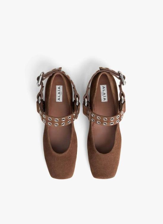 25FW 알라이아 뮬/슬리퍼 AA3A041CK177 731 BROWN - ALAIA