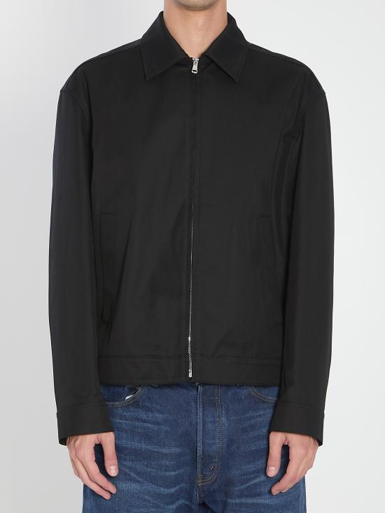 25FW 구찌 웹 디테일 코튼 트윌 자켓 827503ZAQH5 1000 BLACK
