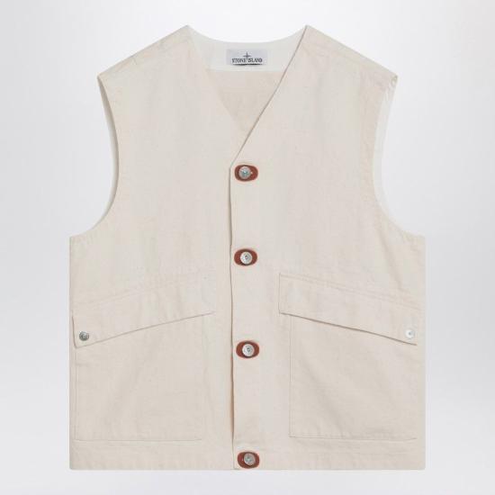 25FW 스톤 아일랜드 베스트 S15G100012S00T1 V0093 WHITE