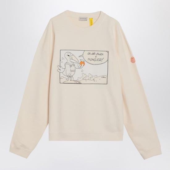 25FW 몽클레어 몽클레어 x 길가 팜 디자인 바이 도널드 글로버 코튼 스웨트셔츠 8G0000289AUJ 02B WHITE