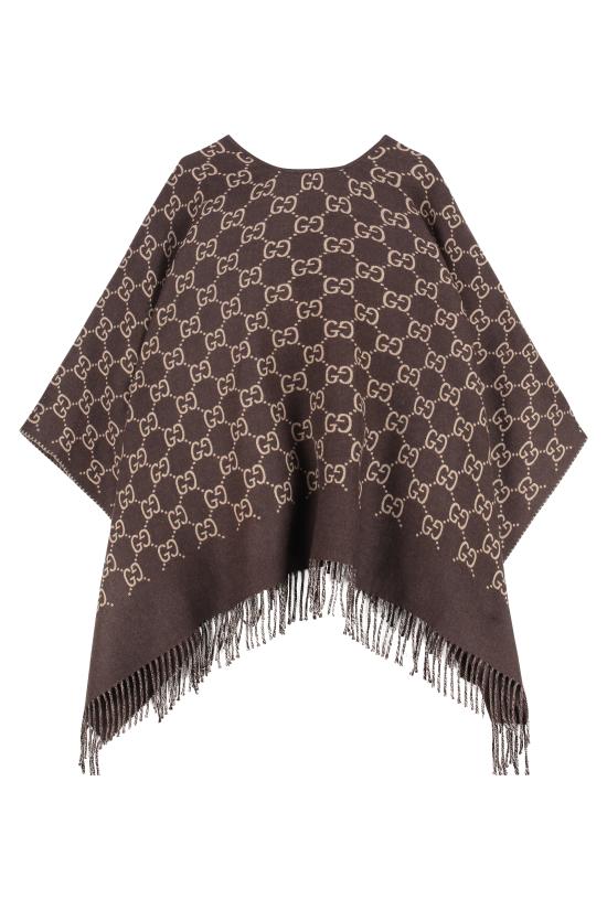  구찌 GG 울 자카드 케이프 8178313G2002579 brown - GUCCI
