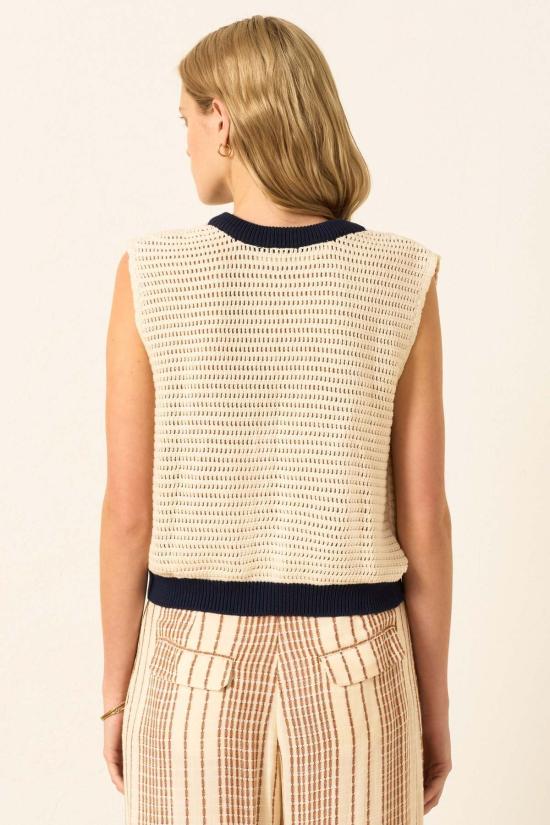  알릭스 오브 보헤미아 베스트 보헤미아의 알릭스 일리아스 캡틴 크로셰 조끼 화이트 캡틴 - ALIX OF BOHEMIA