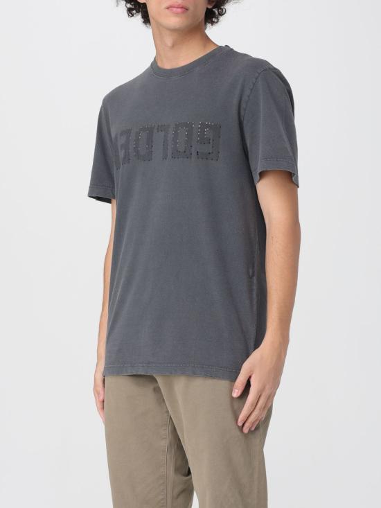 25FW 골든구스 골든 로고 프린트 반팔 티셔츠 GMP01220P00067160318 Grey - GOLDEN GOOSE