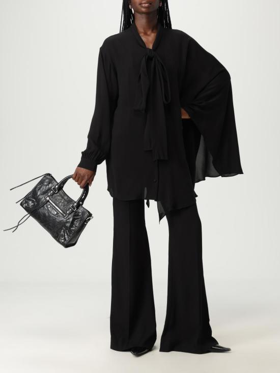 25FW 발렌시아가 플레어 팬츠 843495TSO17 1000 Black - BALENCIAGA