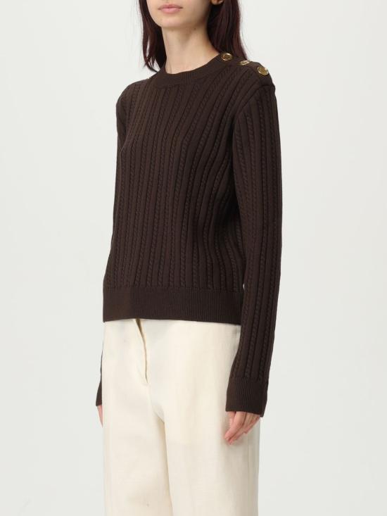 25FW 골든구스 골드 버튼 울 블렌드 크루넥 스웨터 GWP02467P00211090108 Brown - GOLDEN GOOSE