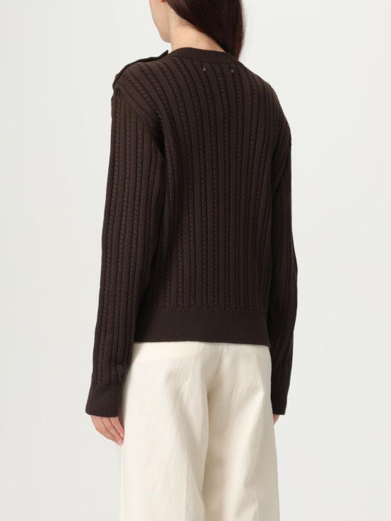 25FW 골든구스 골드 버튼 울 블렌드 크루넥 스웨터 GWP02467P00211090108 Brown - GOLDEN GOOSE